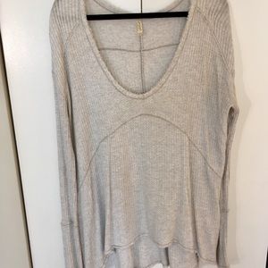 Free People Oversized Thermal Tunic Oatmeal